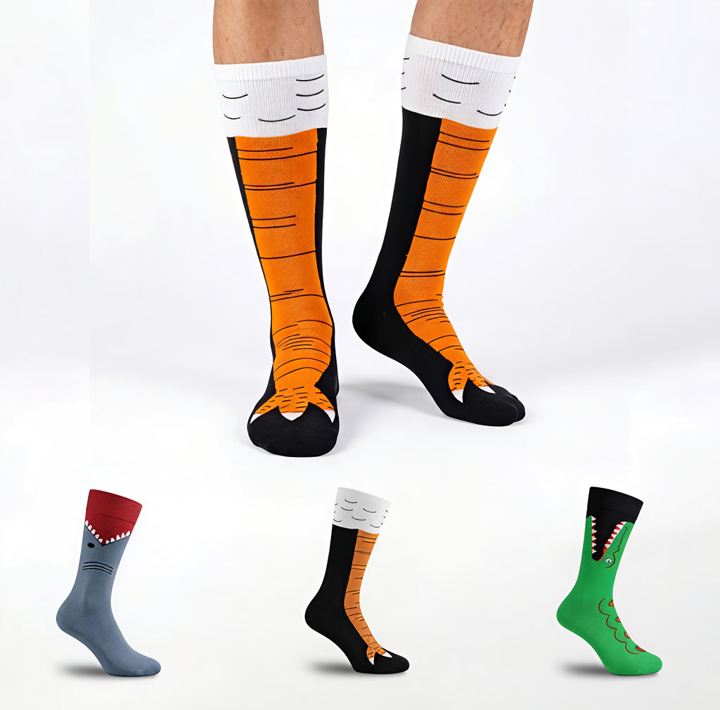 3D ANIMAL CREW SOCKS (PACK OF 3)