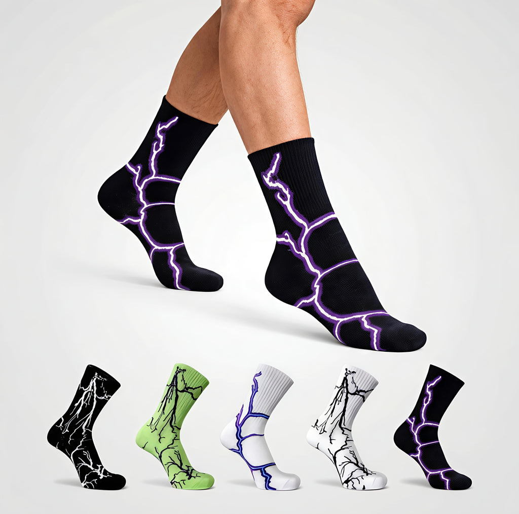 BOLD LIGHTNING CREW SOCKS (PACK OF 5)