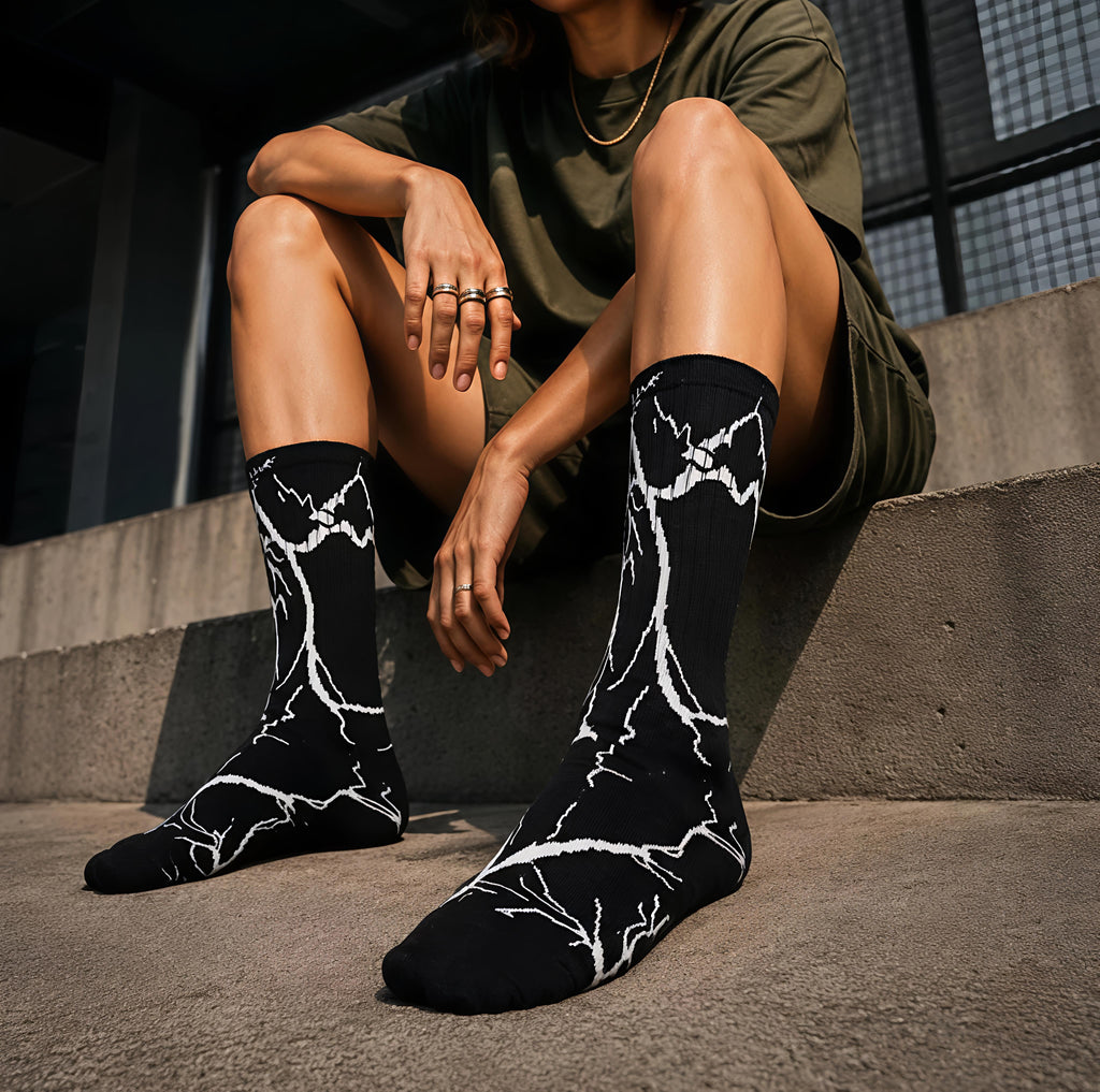 BOLD LIGHTNING CREW SOCKS (PACK OF 5)